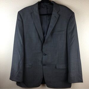 Calvin Klein Men's Gray Two Button Wool Sport Coat Blazer Size 46L